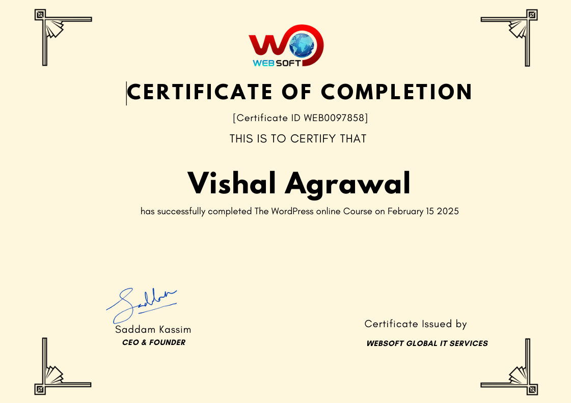 WordPress Certificate